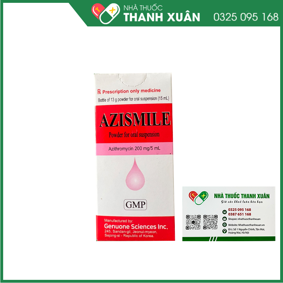 Azismile thuốc kháng sinh điều trị nhiễm khuẩn hô hấp, da và mô mềm, niệu đạo